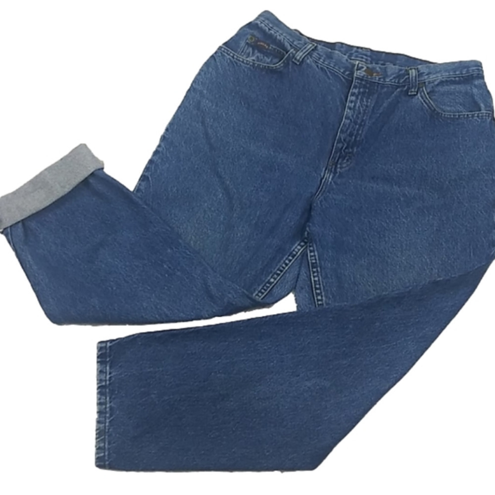 Riders Vintage Blue Medium Wash Five Pocket High Rise Tapered Leg Jean